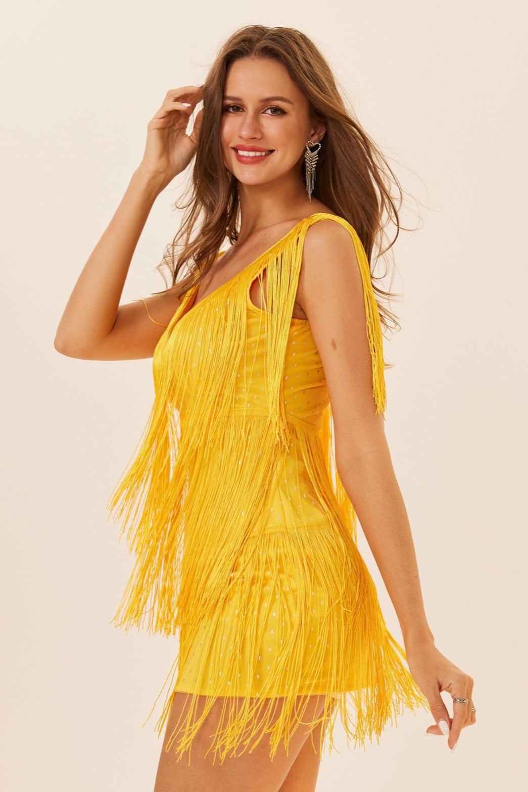 Size Plus Sleeveless Tassel Mini Dress