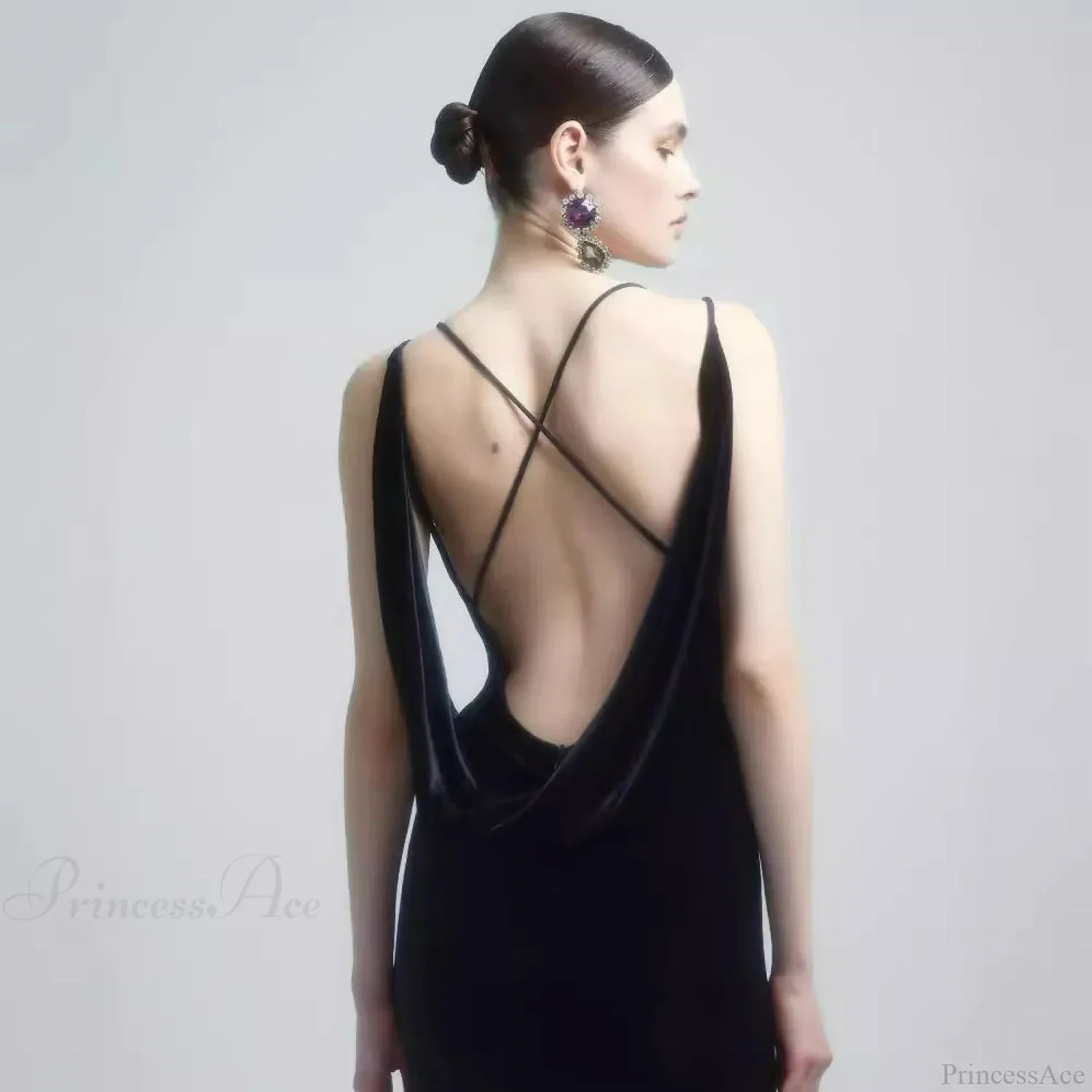3D Flower Backless Satin Prom Dress