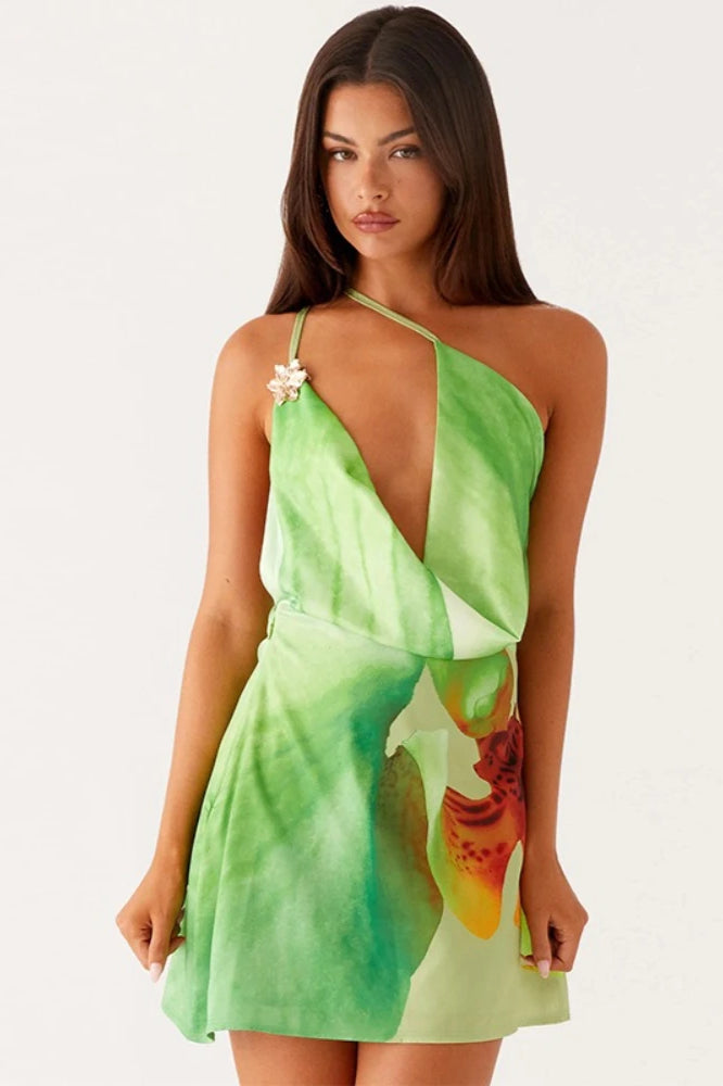 Hem Irregular Backless Mini Dress
