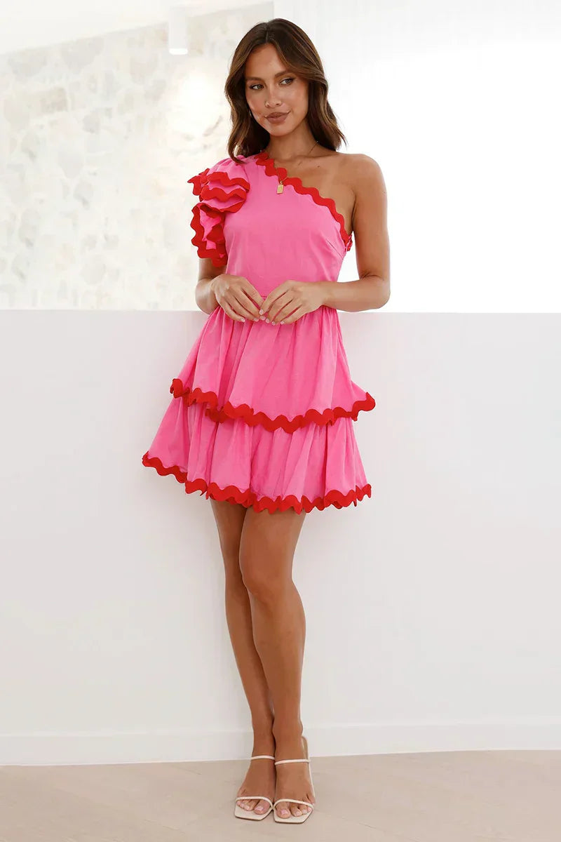 Chic Zaira Mini Dress Pink / Red Silhouette Collection
