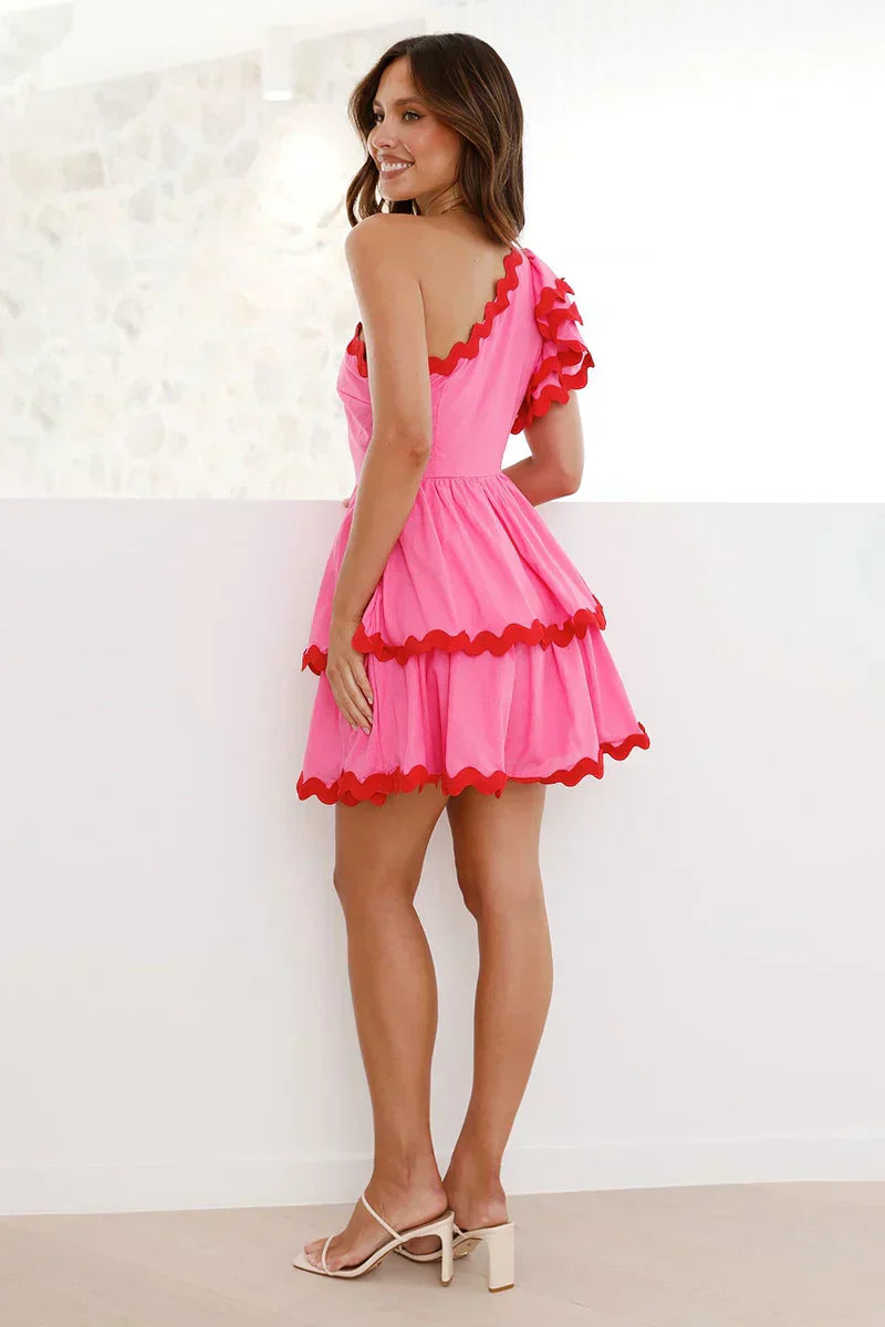 Chic Zaira Mini Dress Pink / Red Silhouette Collection