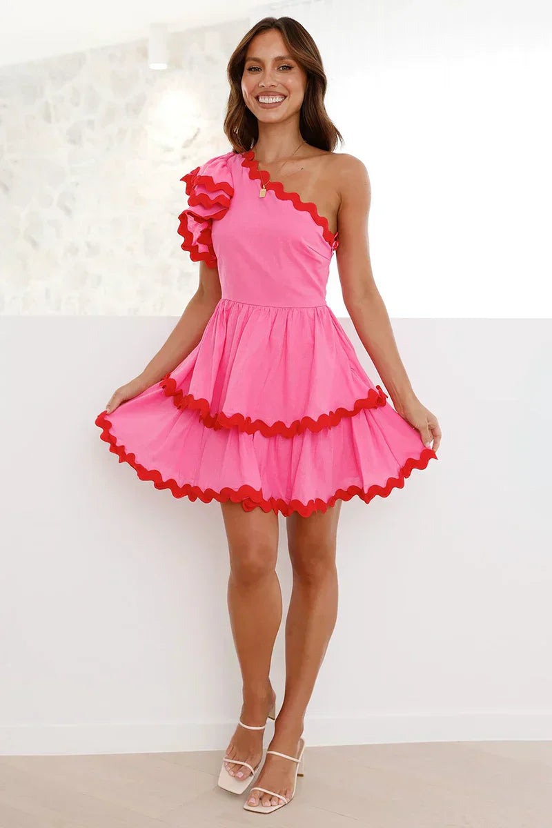 Chic Zaira Mini Dress Pink / Red Silhouette Collection