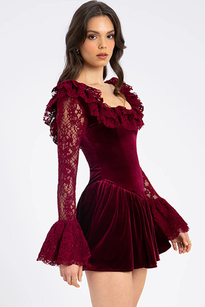 Bell Velvet Sleeve Bodycon Dress