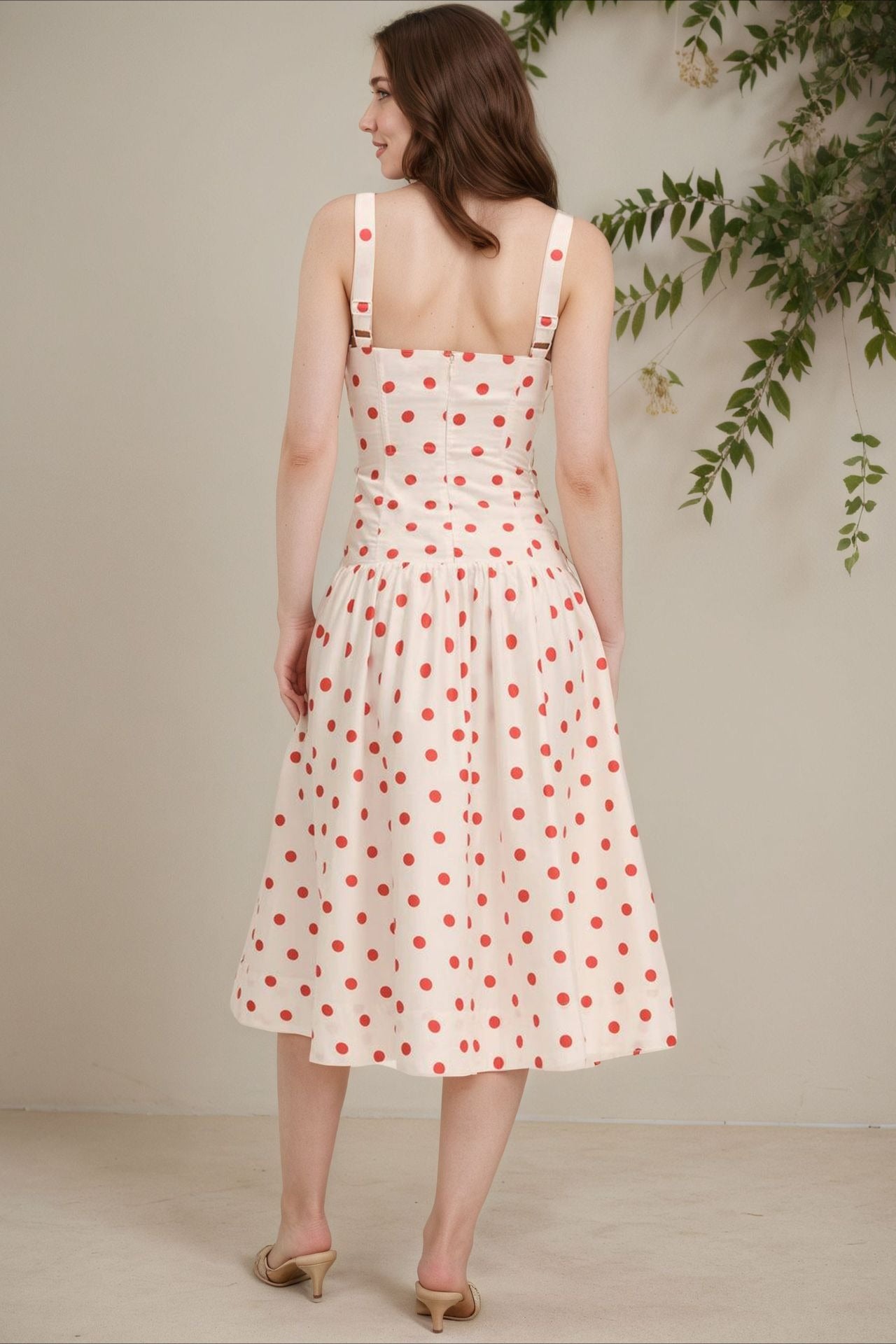 Trendy Edition Polka Dot Cami Bodycon Maxi Dress