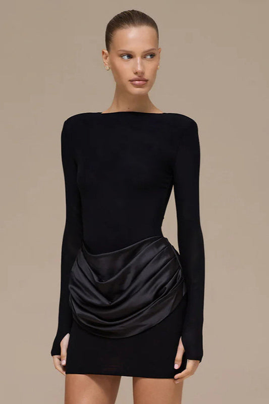 Color Solid Ruched Bodycon Dress