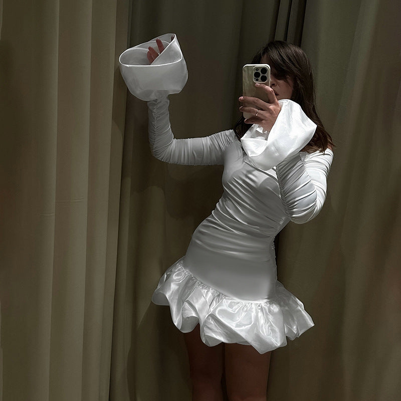 Off Frostene Shoulder Mini Dress White