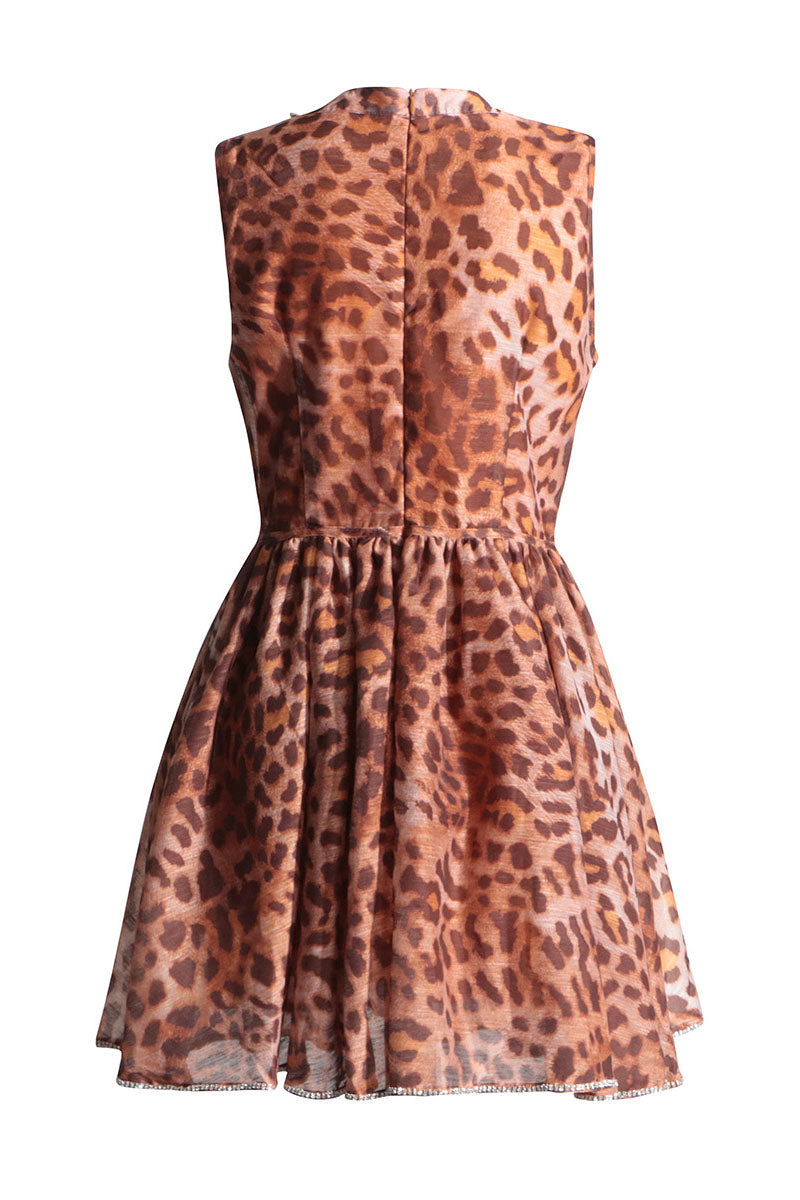 Chic Ana Printed Halterneck Midi Dress with Corset Statement Occasion Edit