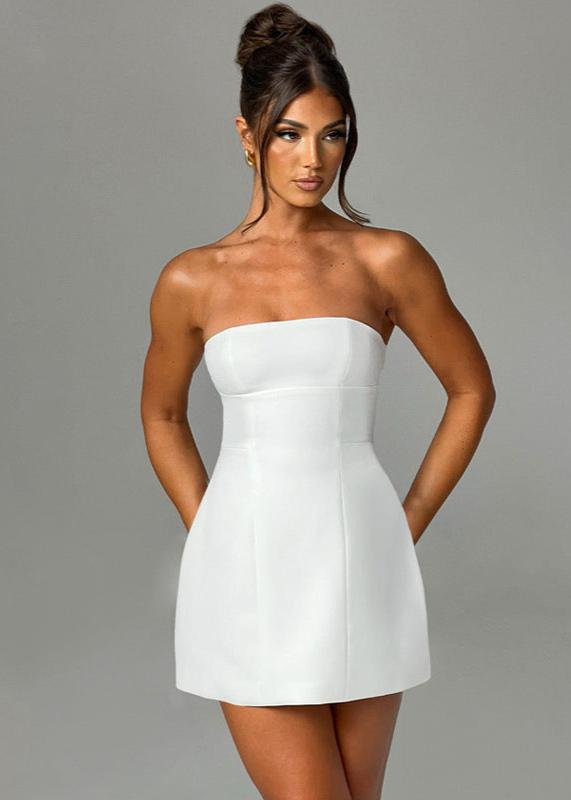 Black Strapless Tube Top Mini Dress