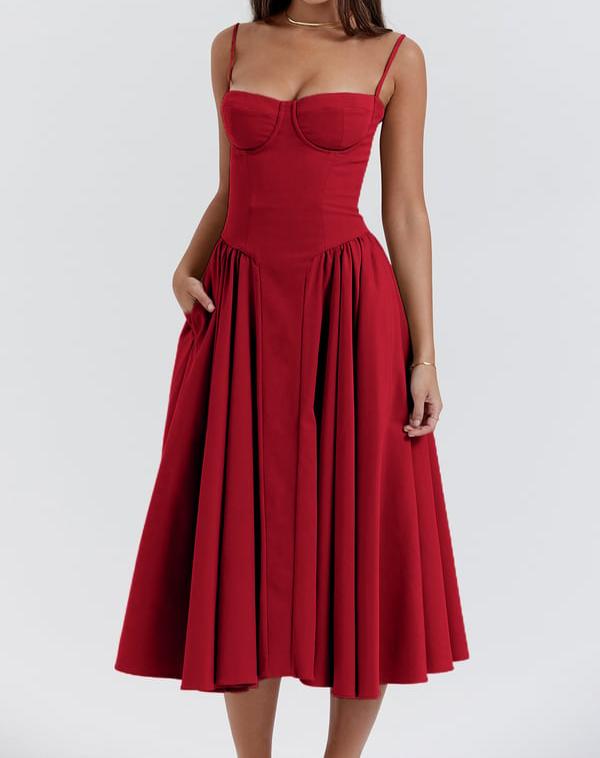 Sleeveless Carolyn Corset Midi Dress