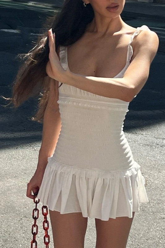 Halter Ruffle Mini Dress
