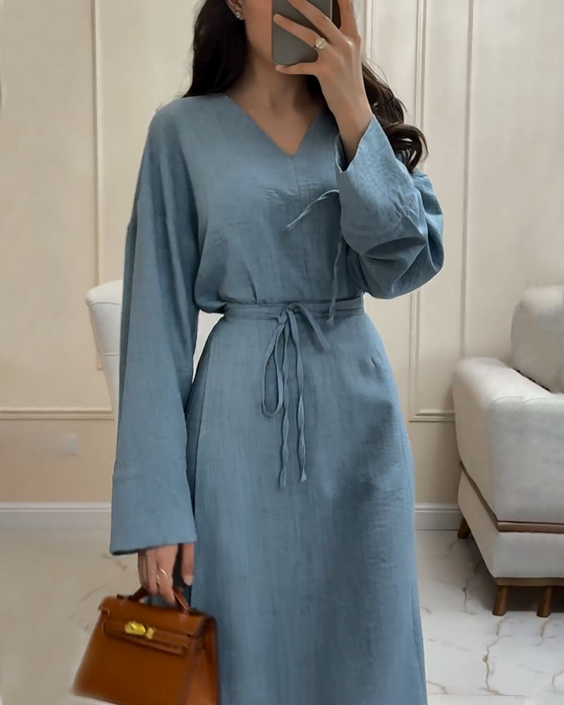 Olga Premium Maxi Dress with Belt Signature Edit
