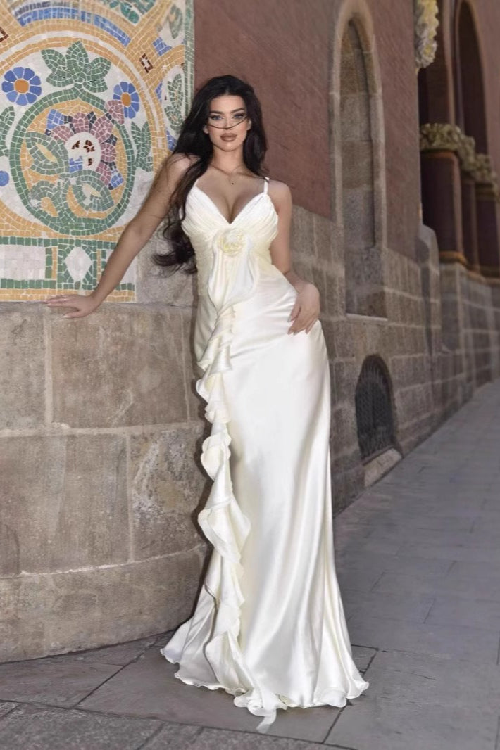 Graceful Slip Backless Maxi Birthday Dress