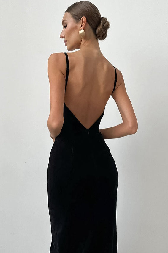 Cami Black Bodycon Midi Dress