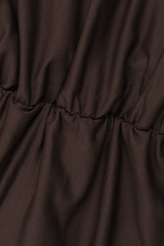 Ruched Sheer Mesh Mini Dress