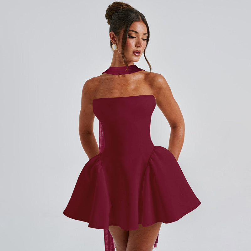 Mini Skylene Dress Maroon