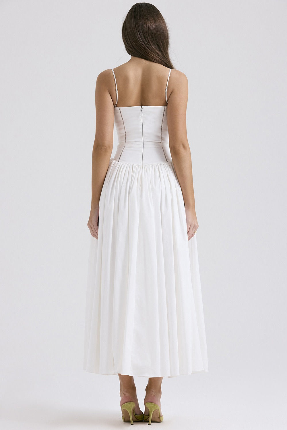 Graceful Floral Spaghetti Strap Slit Midi Prom Dress
