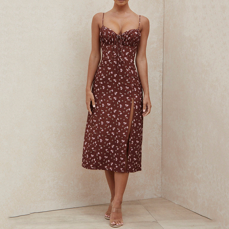 Amina Luxe Women's Summer Flower Wedding Guest Strap Dress 2024 Everyday Edit