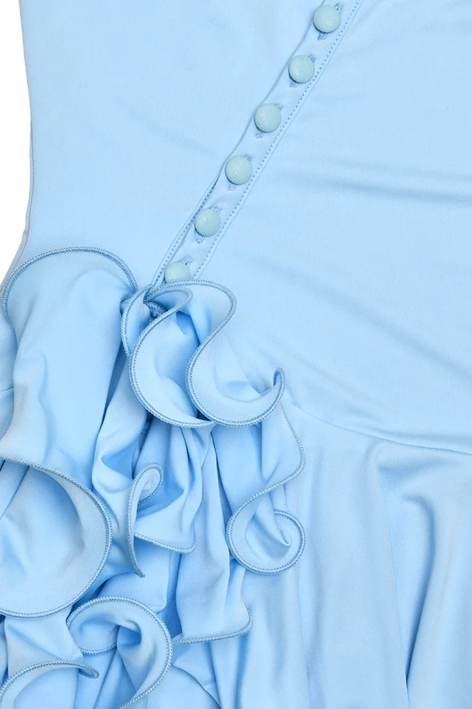 Hem Ruffle Halter Mini Dress