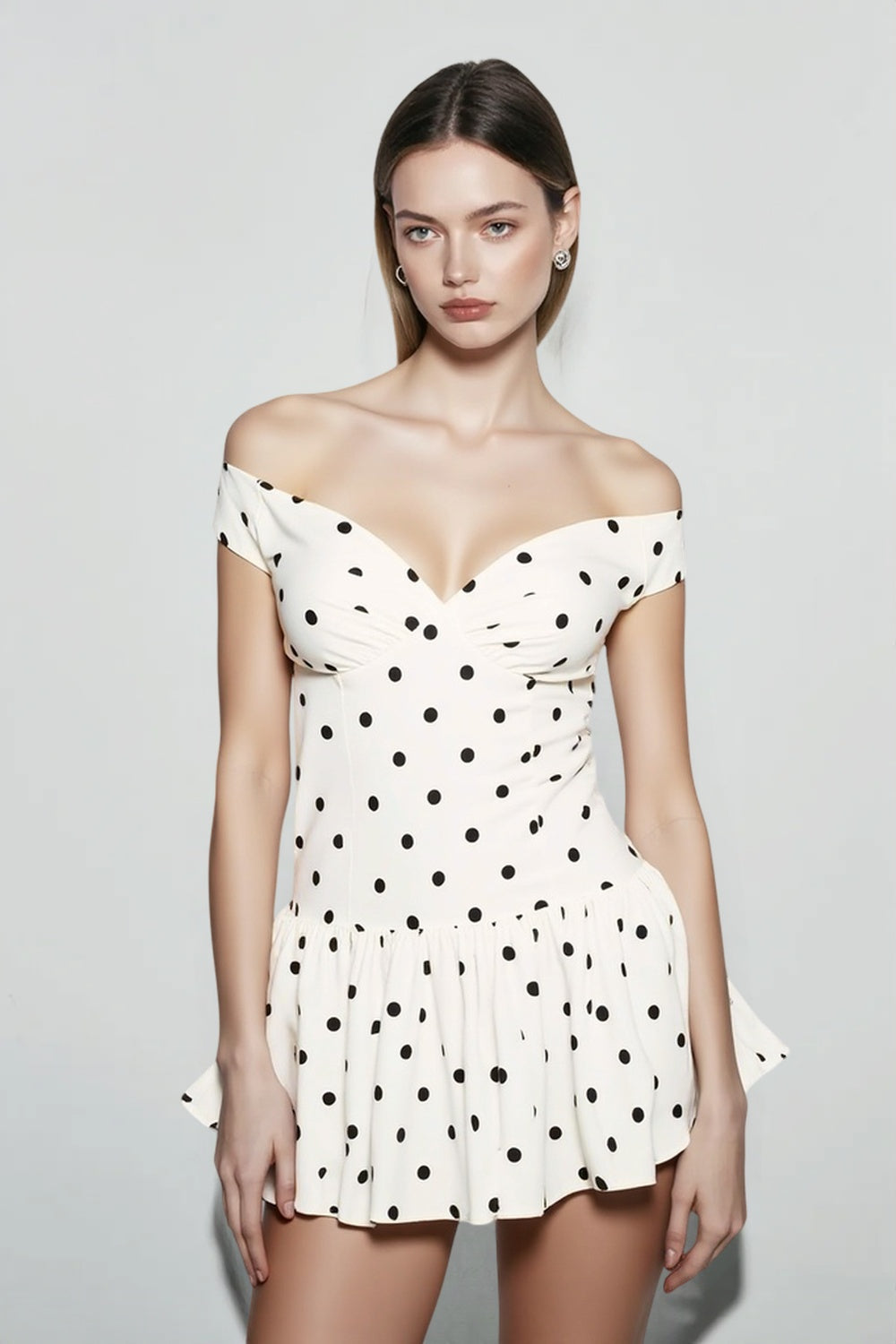 Peplum OffShoulder Mini Dress