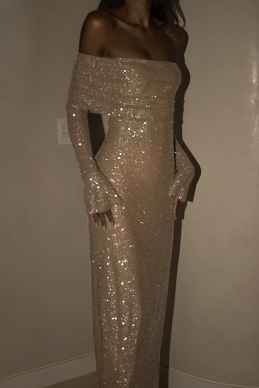 Bodycon Edition Sequin Maxi Party Dress