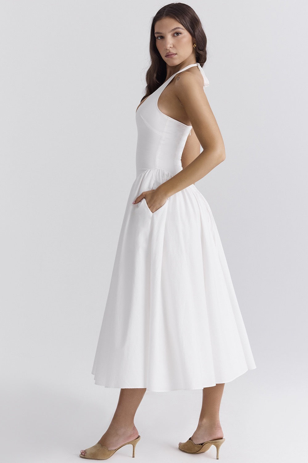 Draped Edition Halter Maxi Party Dress