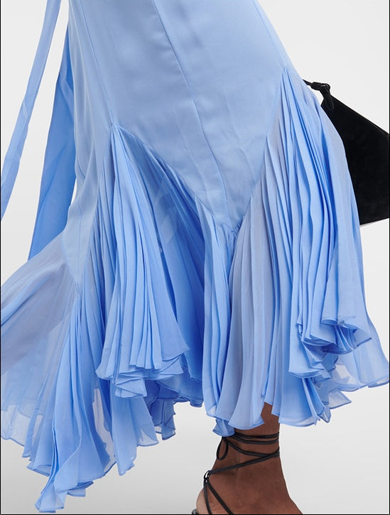 Timeless Party Midi Dress With Stole Blue