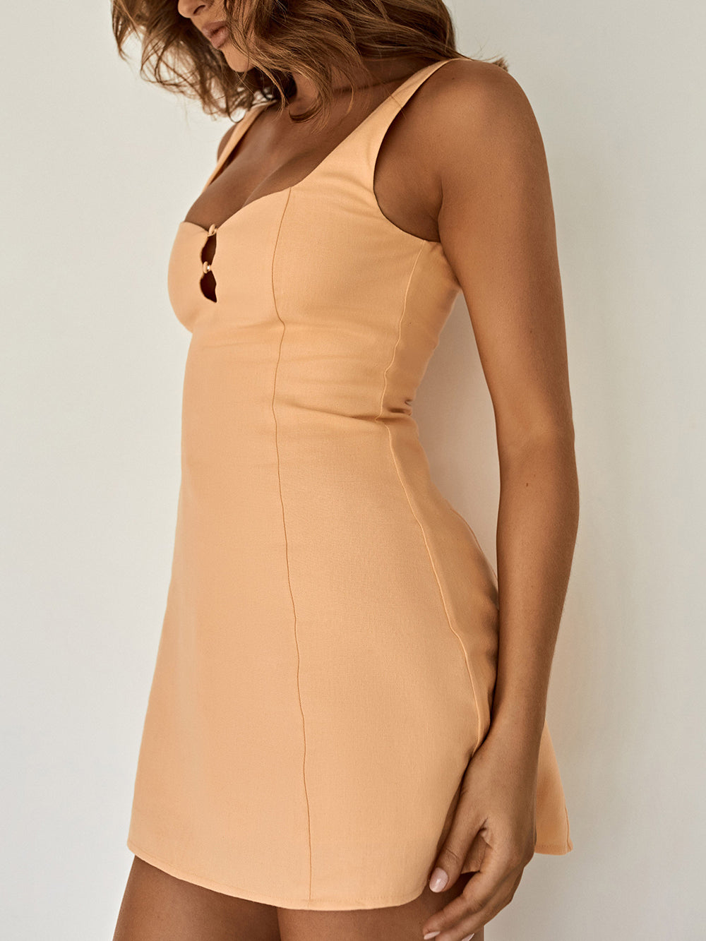 Neck Sweetheart Mini Dress