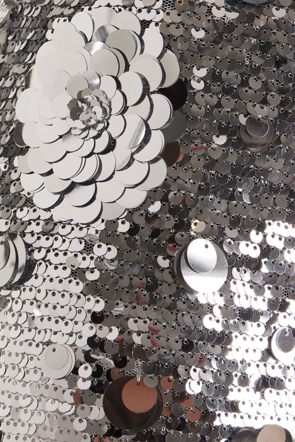 Silver Sequin 3D Flower Graceful Prom Dress