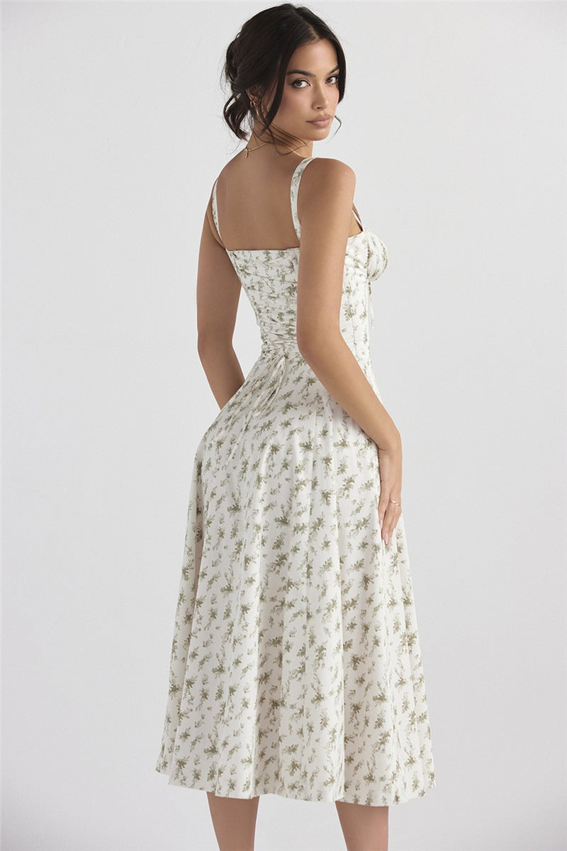 Refined Halter Maxi Floral Dress