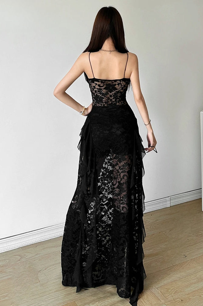Nibber Alluring Lace Maxi Dress