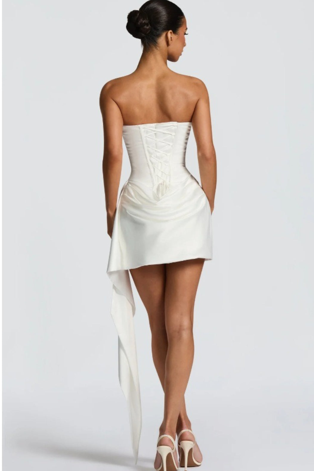 Strapless Scarf Detail Bodycon Alluring Mini Dress