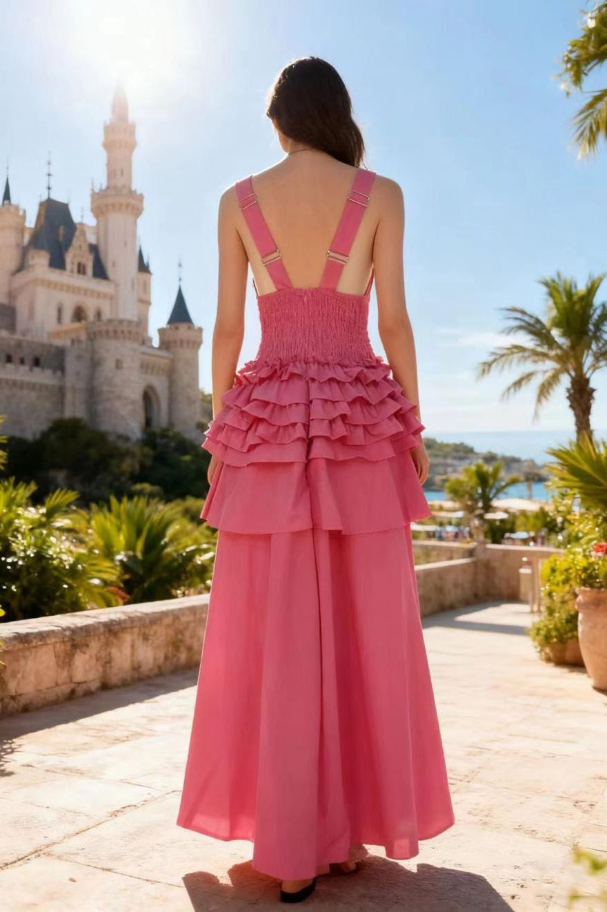 Graceful Vintage Sleeveless Swing Tiered Prom Dress