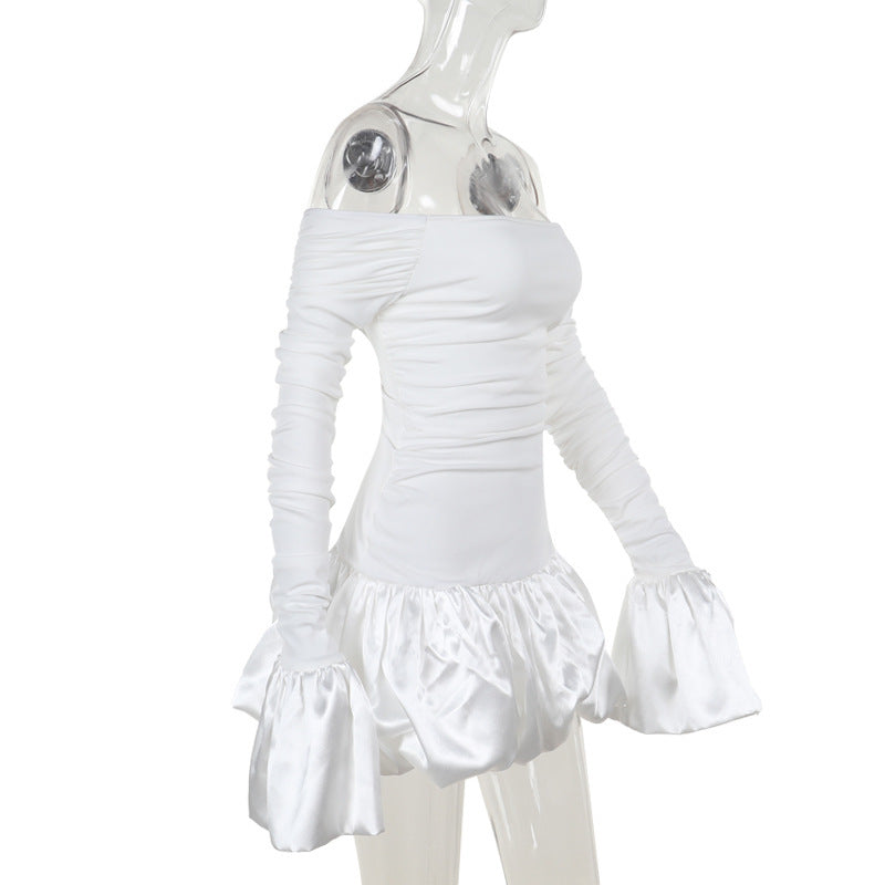 Off Frostene Shoulder Mini Dress White