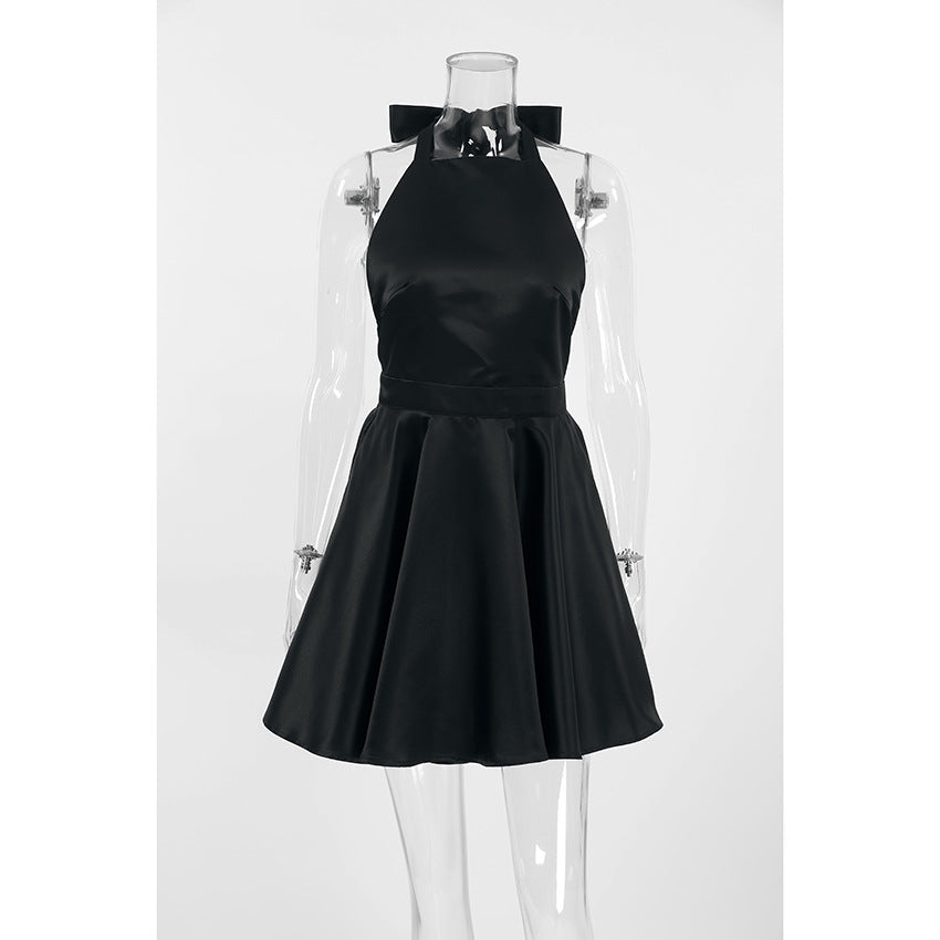 Gate Bow Mini Dress Black
