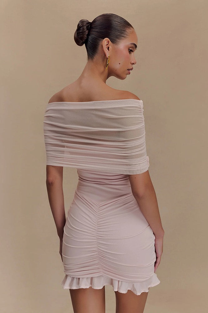 Ruched Strapless Bodycon Mini Dress