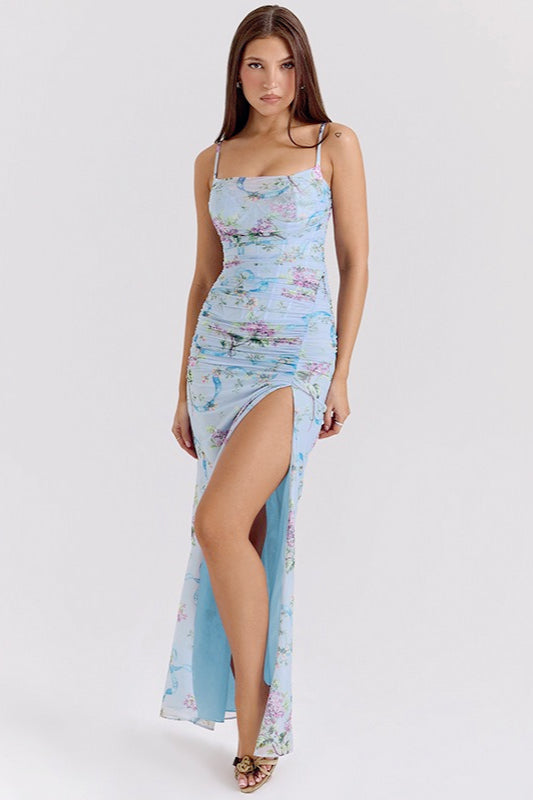 Lace Flower Maxi Slip Dress