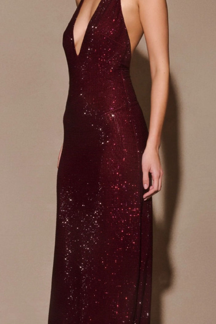 Halter Deep V Backless Bodycon Graceful Prom Dress