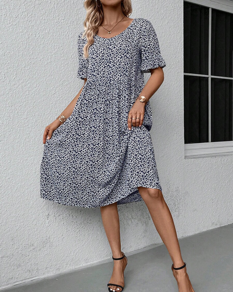 Elena Statement Bloom Midi Dress Everyday Luxe Edit