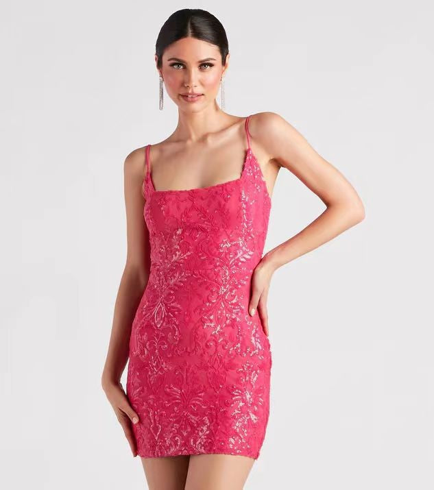 Sequin Leila Stylish Bodycon Mini Dress
