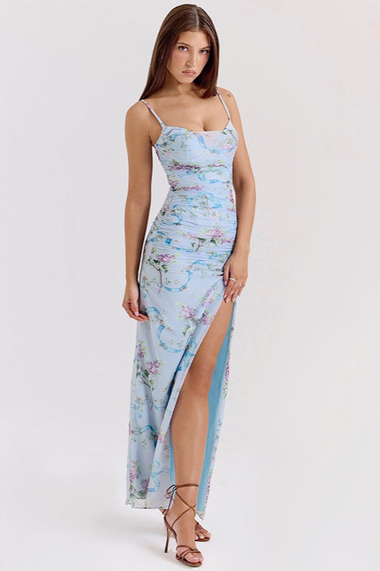 Lace Flower Maxi Slip Dress