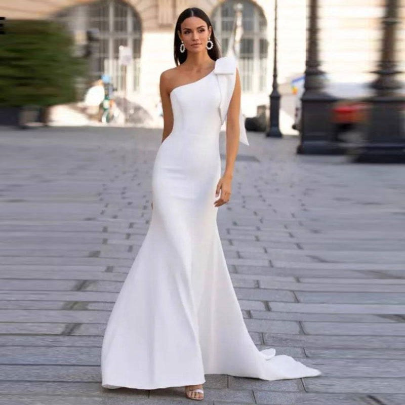 Rocío Premium Fashion Fishtail Wedding Dress Slimming Shouldered Statement Occasion Edit