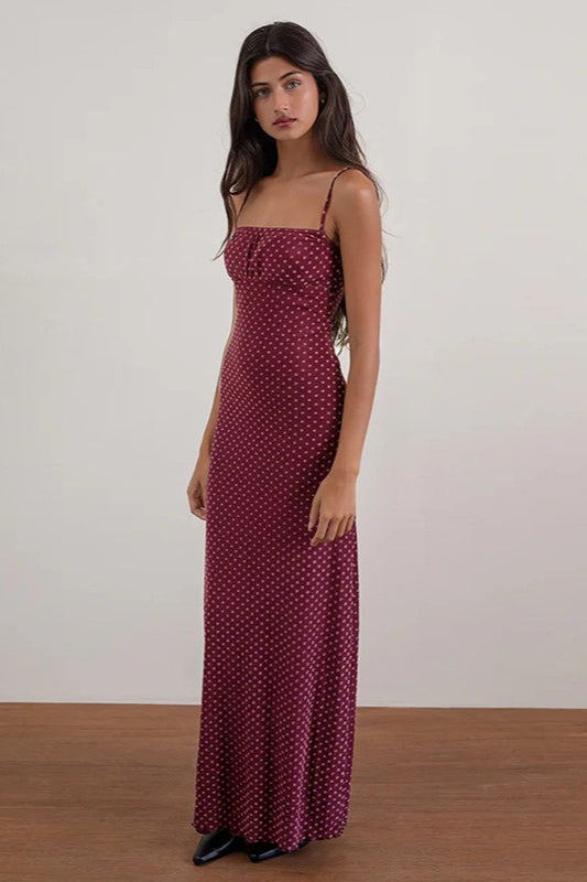 Glamorous Backless Polka Dot Cami Maxi Dress