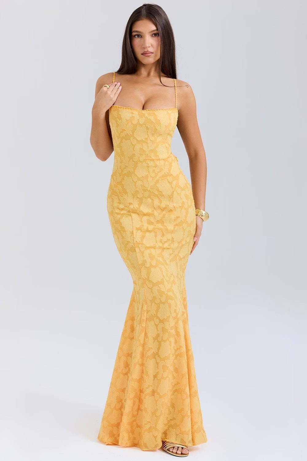 Jacquard Edition Mermaid Cami Maxi Lace Dress