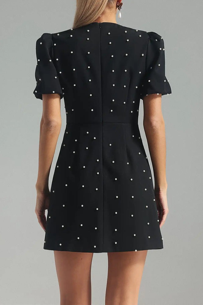 Detail Bow Paneled Mini Dress