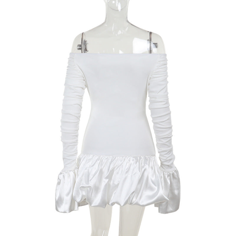 Off Frostene Shoulder Mini Dress White