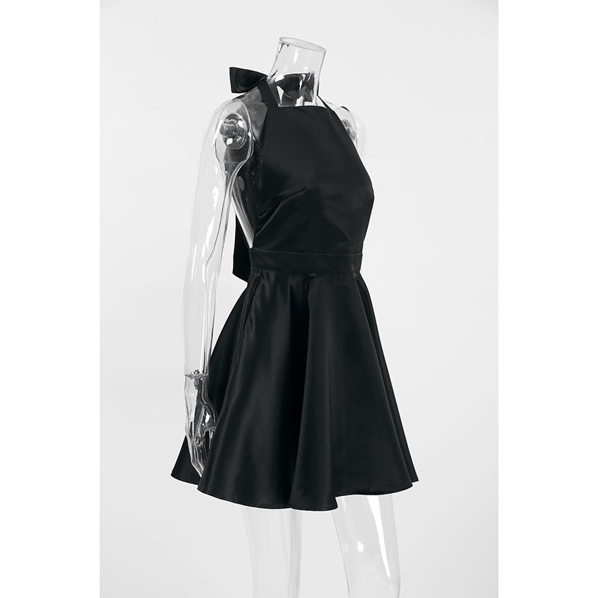 Gate Bow Mini Dress Black