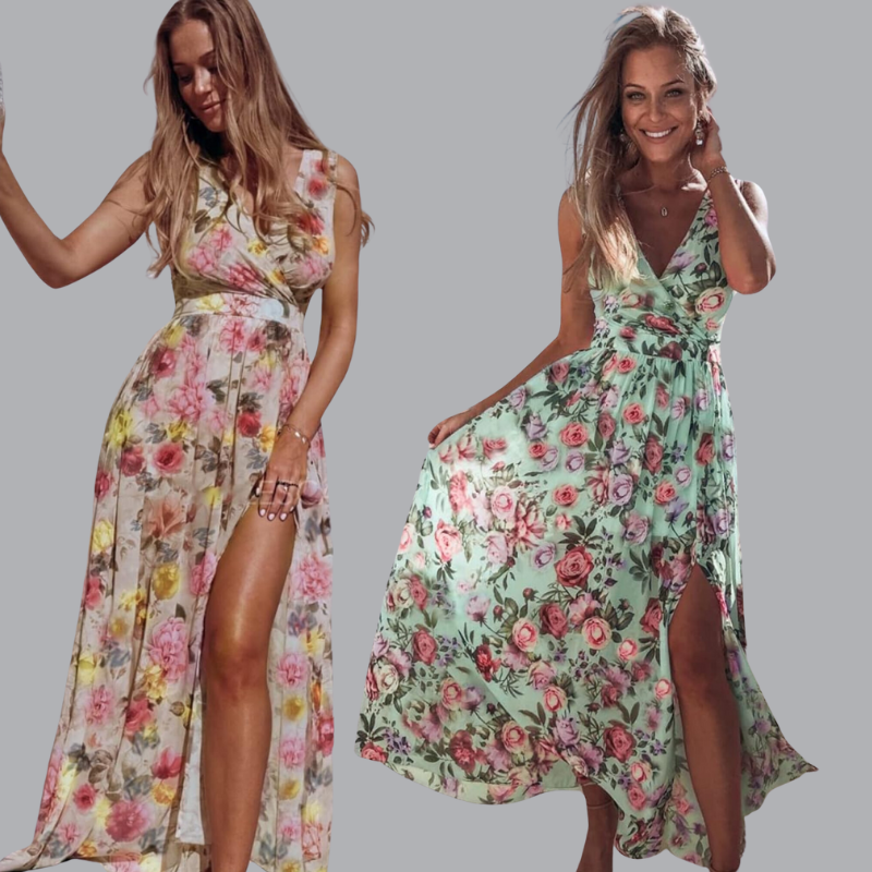 Rebeca Aesthetic Women's Summer Maxi Dress with Print Boutique Edit