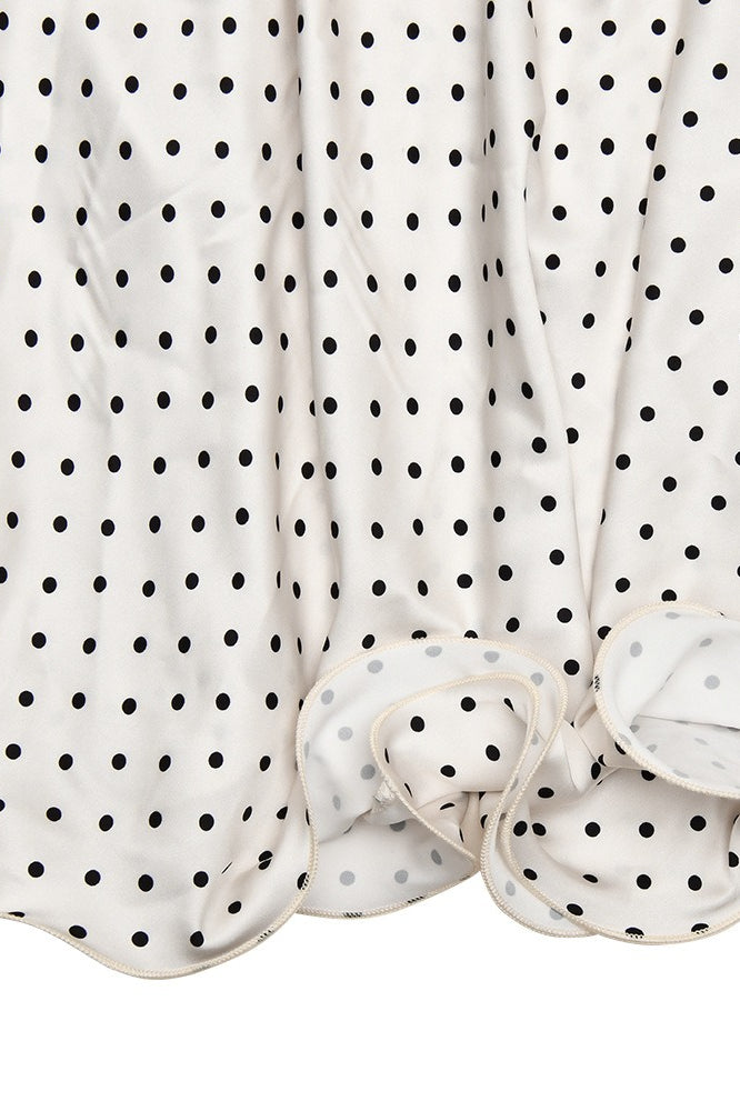 Polka Edition Dot Backless Satin Maxi Dress