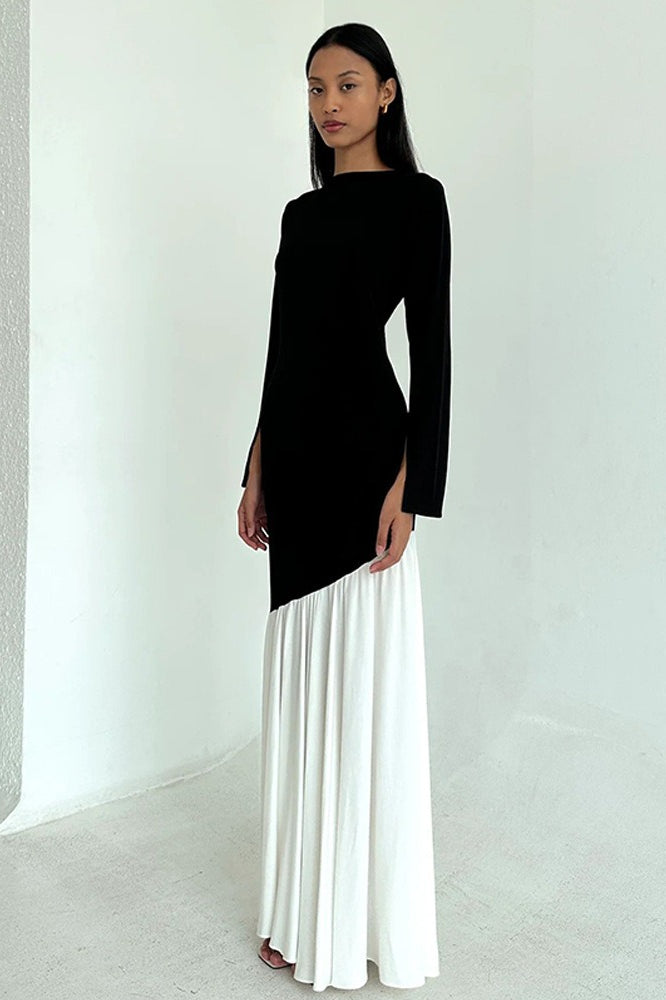 Bodycon Edition Ruched Patchwork Maxi Dress