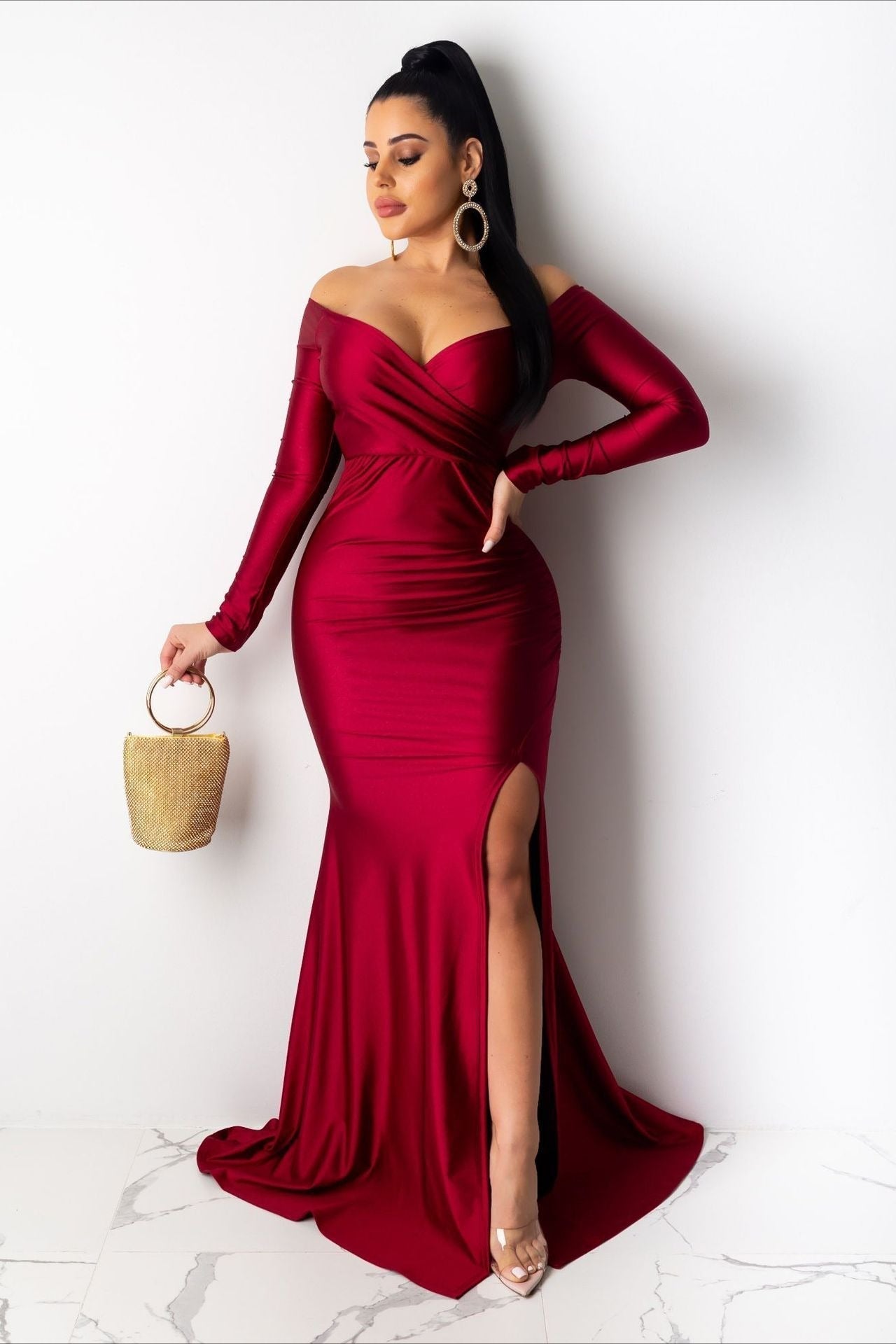 Long Sleeve Bodycon Maxi Elegant Dress